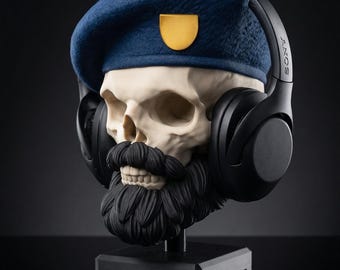 Skull Headphone Stand - Gamer Desk Decor