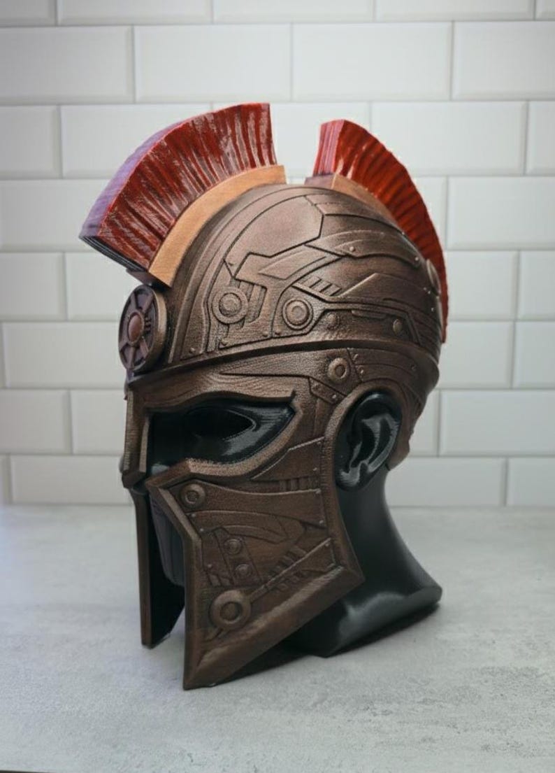 3D Printed Spartan Helmet Headphone Stand: Geeky Desk Decor image 6