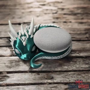 Dragon Google Nest Mini Stand: 3D Printed Fantasy Gamer Decor