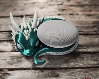Dragon Google Nest Mini Stand: 3D Printed Fantasy Gamer Decor
