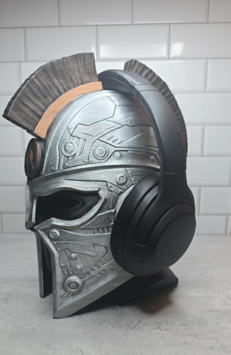 3D Printed Spartan Helmet Headphone Stand: Geeky Desk Decor image 10