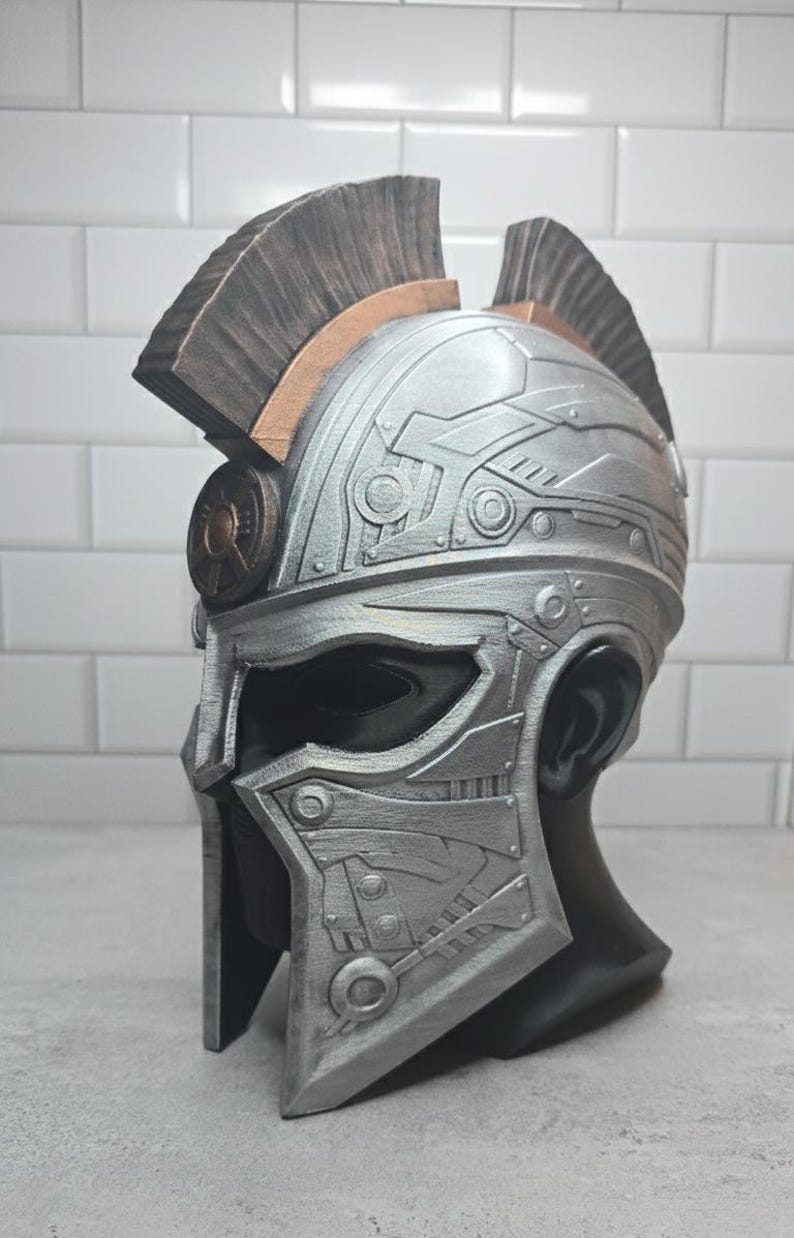 3D Printed Spartan Helmet Headphone Stand: Geeky Desk Decor image 8
