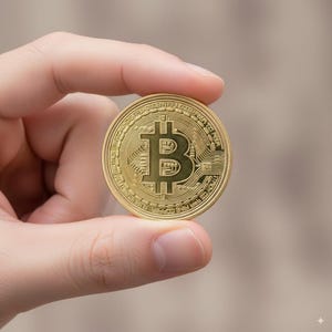 Bitcoin colecionável de latão: moeda criptográfica física de 40 mm com suporte 3D