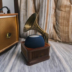 Retro Gramophone Style HomePod Mini Stand: 3D Printed Vintage Decor