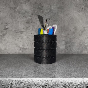 3D Printed Tire Pen Holder: Racing Car Desk Organizer