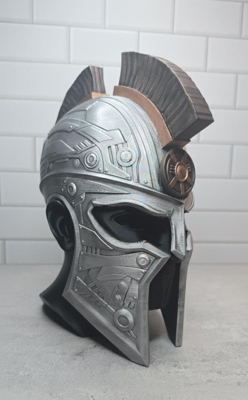 3D Printed Spartan Helmet Headphone Stand: Geeky Desk Decor image 9