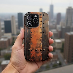 Rusted Steel Texture iPhone Case: Vintage Industrial Style, Durable Protection