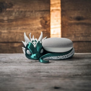 Dragon Google Nest Mini Stand: 3D Printed Fantasy Gamer Decor