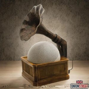 Retro Gramophone Echo Dot 5th Gen Holder: Bronze Flower Horn