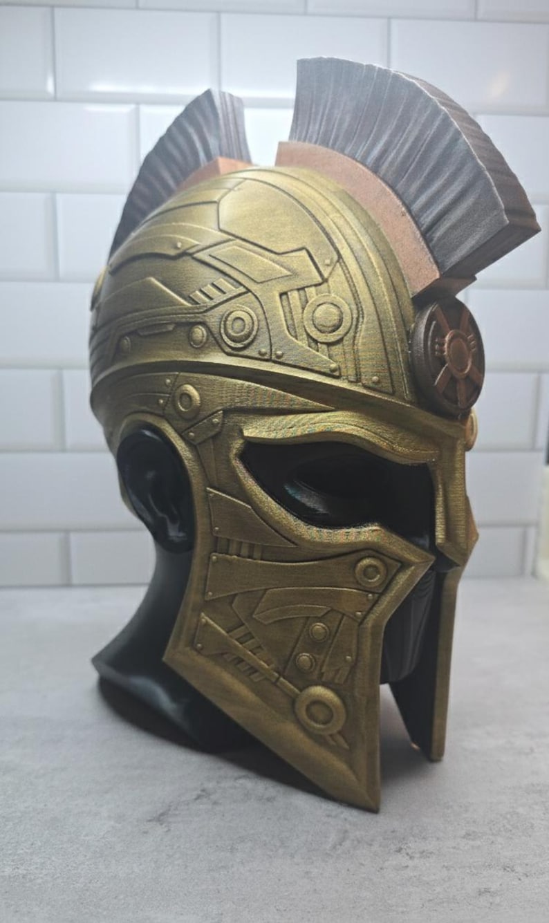 3D Printed Spartan Helmet Headphone Stand: Geeky Desk Decor image 4