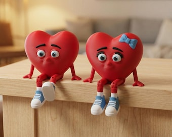 Articulated Heart Shelf Sitter – Valentine’s Desk Decor Gift