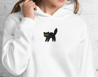 Bestickter Katzen Hoodie - Premium Unisex Hoodie