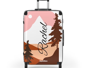 Personalised Autmn mountain Name Suitcase | Cabin Suitcase | Custom Suitcase | Custom Luggage |Travel | Personalized Luggage