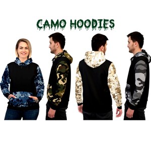 Camouflage Athletic Hoodie: Recycled Polyester Blend Workout Sweatshirt