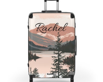 Personalisierter Name Lake Tahoe Design Koffer | Cabochon Koffer | Benutzerdefinierte Koffer | Laden Sie Name | Individuelles Gepäck | Gepäck | Benutzerdefiniertes Logo