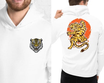 Embroidered Tiger Hoodie, Aesthetic Graphic Sweatshirt