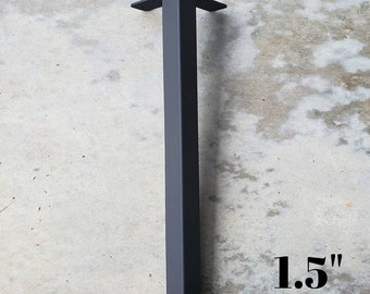 1.5" Steel Furniture Leg, Industrial Table Bench Leg, Made in USA (Sold Individually)