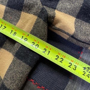Vintage 50s Pendleton 100% Wool Chore Jacket Black Tan Plaid Button Up image 4