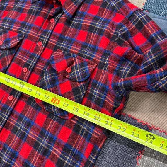 Vintage 90's Pendleton Red Multi Patterned Button… - image 4