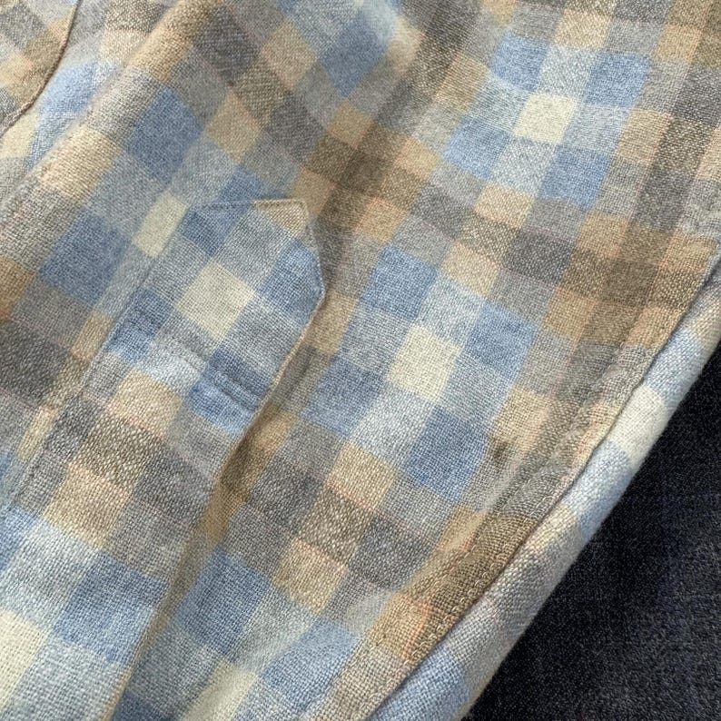 Vintage 70s Pendleton Wool Plaid Board Shirt Loop Collar Classic USA Made - L Bild 3