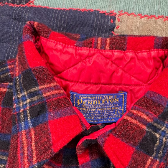 Vintage 90's Pendleton Red Multi Patterned Button… - image 2