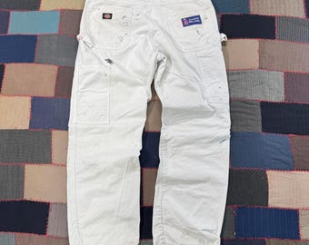 Vintage 90s Distressed Faded Dickies Painter Work Pants White Paint Splatter