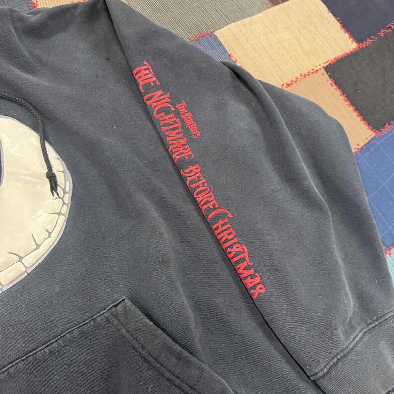 Vintage Disney The Nightmare Before Christmas Jack Skellington Hoodie Black XL image 2