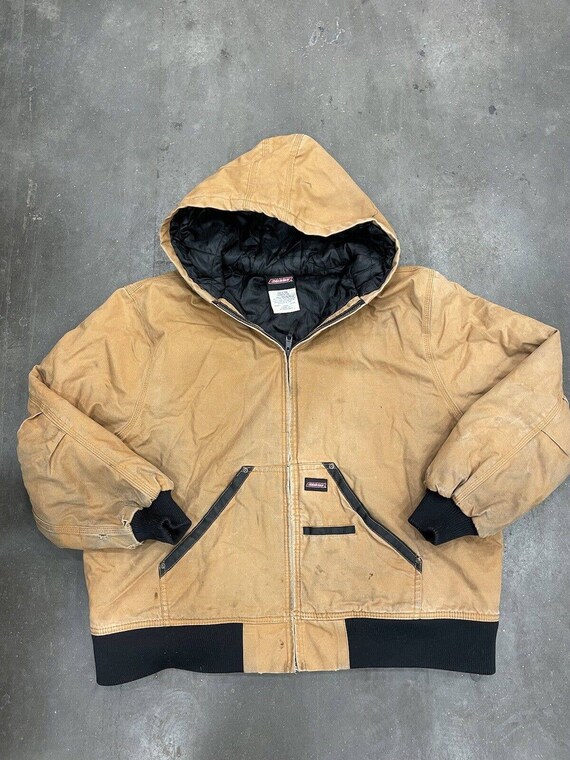 Dickies, Vintage Genuine Dickies Men’sCanvas Work Hooded Quilted Lined Jacket Size 2XL