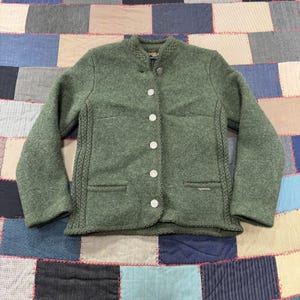 New Vintage 80s Geiger Horse Riding Tyrol Austria Boiled Wool Cardigan Womens 40