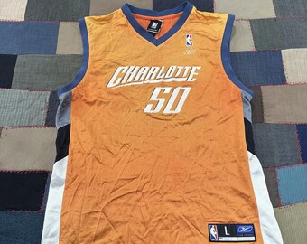 Vintage 90s Charlotte Bobcats Emeka Okafor #50 Reebok NBA Basketball Jersey L