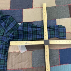 Vintage Pendleton Flannel Shirt Mens Green Navy Plaid Chest Pocket Classic - M image 4