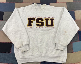 Vintage 90s Florida State University FSU Genus Crewneck Sweatshirt USA Made - L