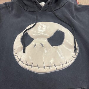 Vintage Disney The Nightmare Before Christmas Jack Skellington Hoodie Black XL image 3