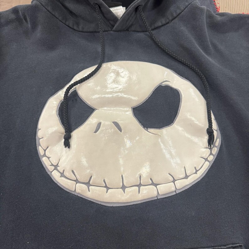 Vintage Disney The Nightmare Before Christmas Jack Skellington Hoodie Black XL image 3