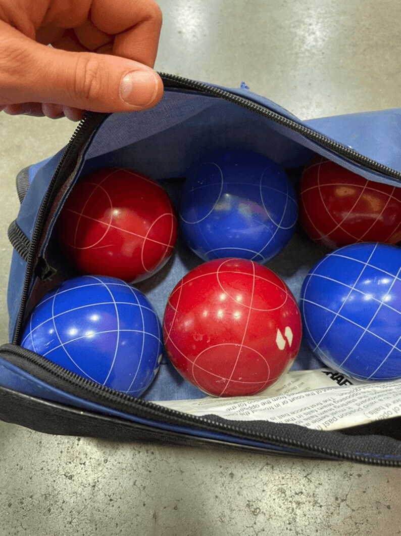 Vintage Original BOCCE BALL SPORTCRAFT Set With Pallino Ball & Bag