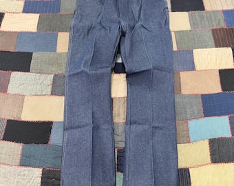 Vintage 70s Deadstock Rustler Bootcut Jeans Dark Blue Denim Zip Fly USA- 40X32