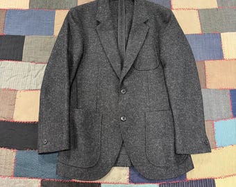 VIntage 80s Club Monaco Grant Fit Wool Blazer Men's Charcoal Gray 3-Button 36S