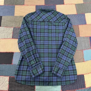 Vintage Pendleton Flannel Shirt Mens Green Navy Plaid Chest Pocket Classic - M image 5