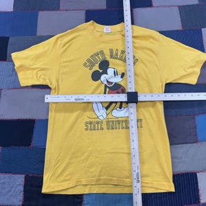 Vintage 70's South Dakota State University Mickey Mouse T-Shirt Yellow USA Large image 4