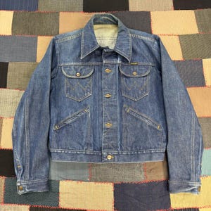 Vintage 70s Wrangler 124MJ Denim Marble Faded Jacket Men's Trucker Classic