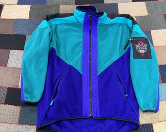 Vintage 80s Helly Hansen Equipe Fleece Jacket Teal Blue Full Zip USA Made Large