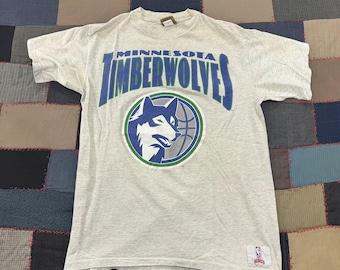 Vintage Minnesota Timberwolves Nutmeg T-Shirt Single Stitch USA Made - Medium
