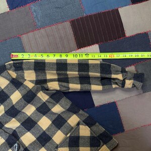 Vintage 50s Pendleton 100% Wool Chore Jacket Black Tan Plaid Button Up image 5