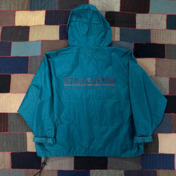 Chaps Ralph Lauren, Vintage 90s Chaps Ralph Lauren Teal Nylon Anorak Pullover Jacket XL