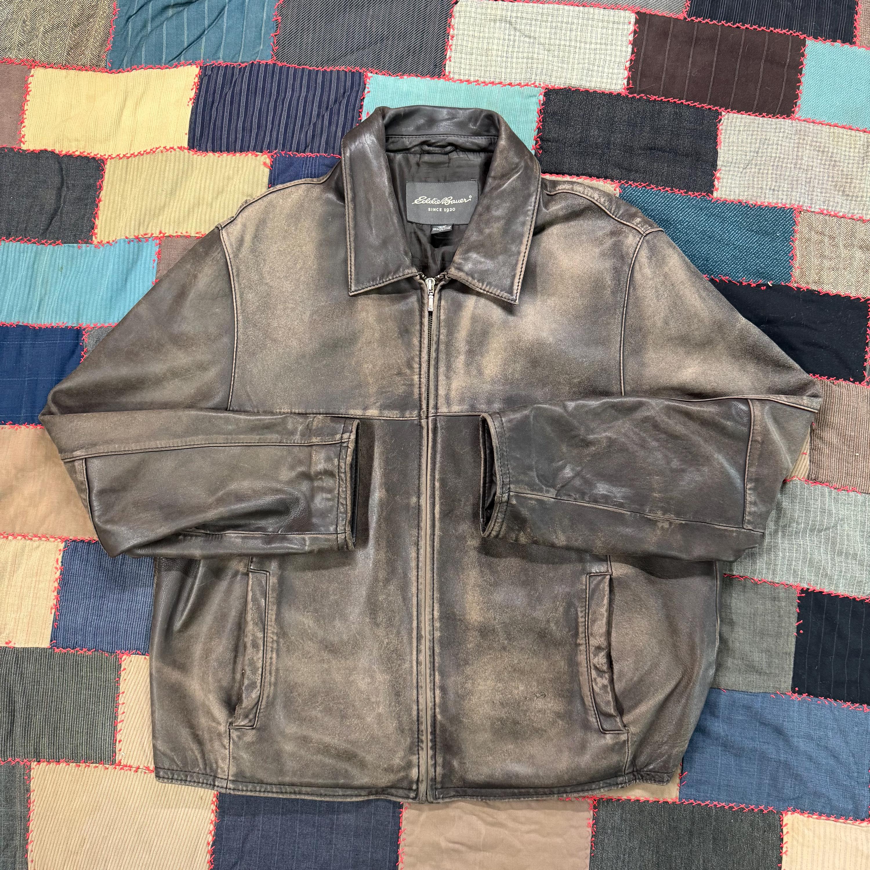 Eddie BauerハリントンジャケットwomenXLハーフ丈古着ネイビーレア エディー・バウアー レディース（コート・ジャケット