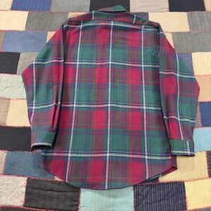 VTG 90's Pendleton Button Up Long Sleeve Shirt Mens Red Green Plaid Virgin Wool Bild 5