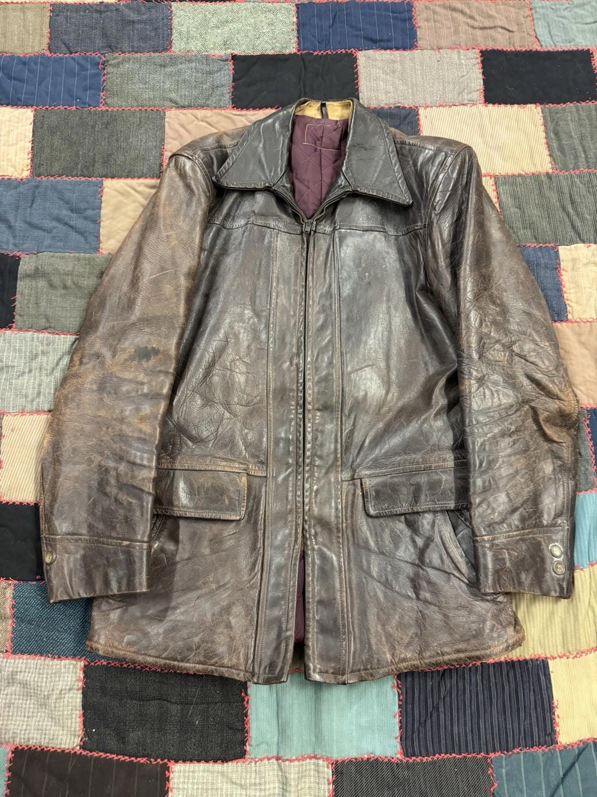 ジャケット・アウター 1940s HERCULES CAR COAT special vintage 1940's-1950's Sears Topline (Hercules) Belted-Back Leather