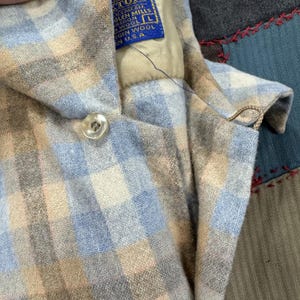 Vintage 70s Pendleton Wool Plaid Board Shirt Loop Collar Classic USA Made - L Bild 9