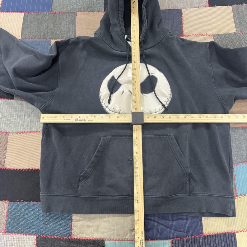 Vintage Disney The Nightmare Before Christmas Jack Skellington Hoodie Black XL image 5