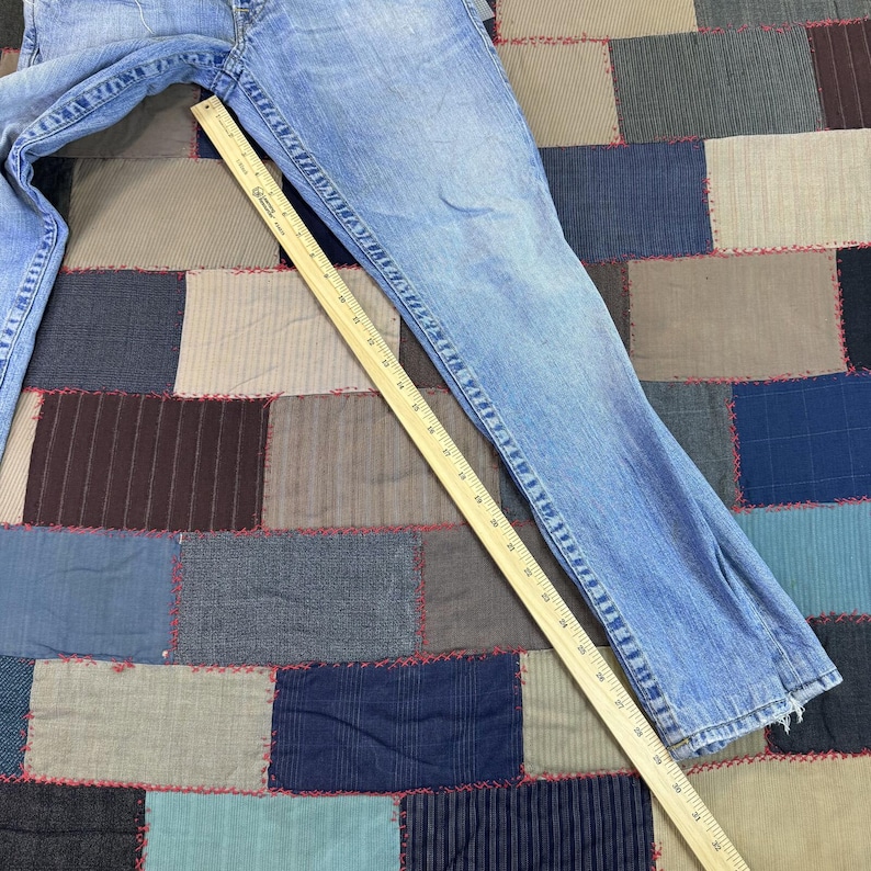 Vintage 90s True Religion Jeans Blue Denim Slim Horseshoe Embroidery USA Made 30 image 2